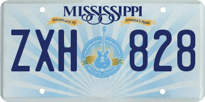 MS license plate ZXH828