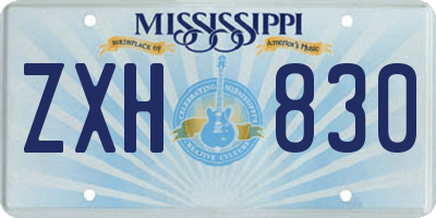 MS license plate ZXH830