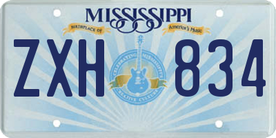 MS license plate ZXH834