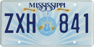 MS license plate ZXH841