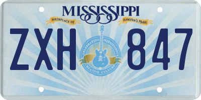 MS license plate ZXH847