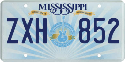 MS license plate ZXH852