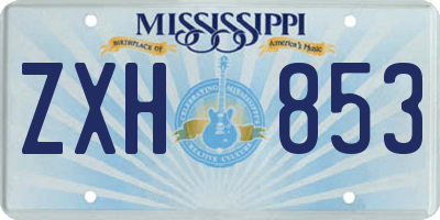 MS license plate ZXH853