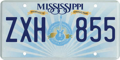 MS license plate ZXH855