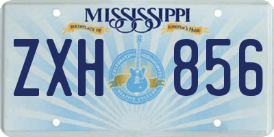 MS license plate ZXH856