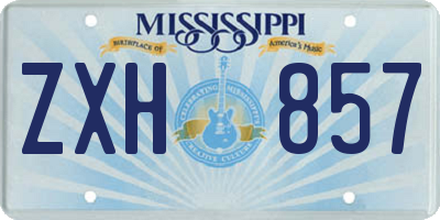 MS license plate ZXH857