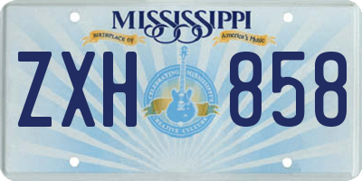 MS license plate ZXH858