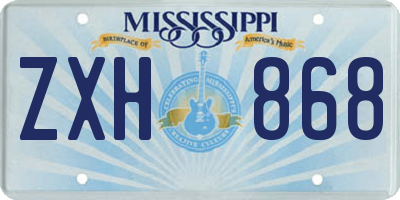 MS license plate ZXH868
