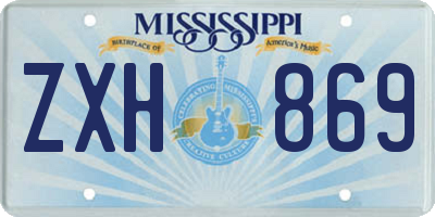 MS license plate ZXH869