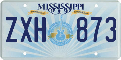 MS license plate ZXH873