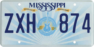 MS license plate ZXH874