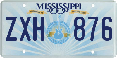 MS license plate ZXH876