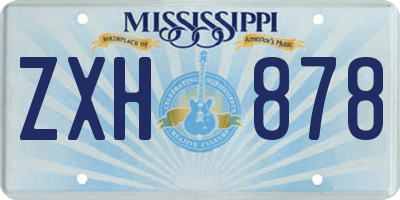 MS license plate ZXH878