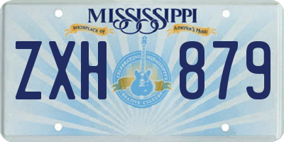 MS license plate ZXH879