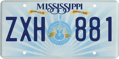 MS license plate ZXH881