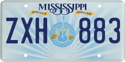 MS license plate ZXH883