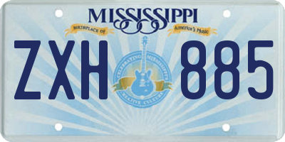 MS license plate ZXH885