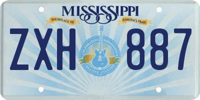 MS license plate ZXH887