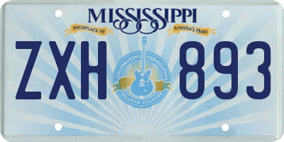 MS license plate ZXH893