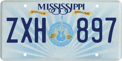 MS license plate ZXH897