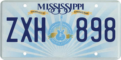 MS license plate ZXH898