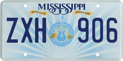 MS license plate ZXH906