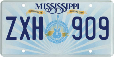 MS license plate ZXH909