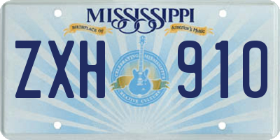MS license plate ZXH910