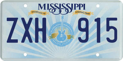 MS license plate ZXH915