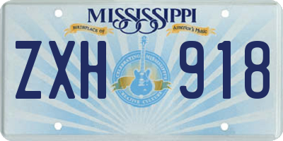 MS license plate ZXH918