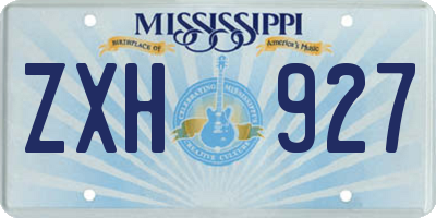 MS license plate ZXH927