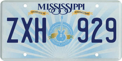 MS license plate ZXH929
