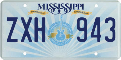 MS license plate ZXH943