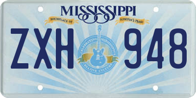MS license plate ZXH948