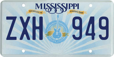 MS license plate ZXH949