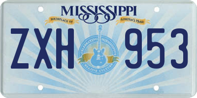 MS license plate ZXH953