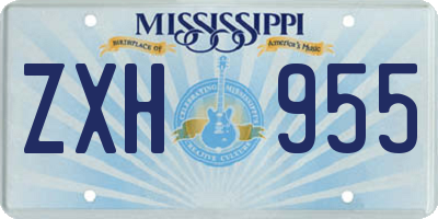 MS license plate ZXH955
