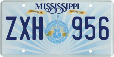 MS license plate ZXH956