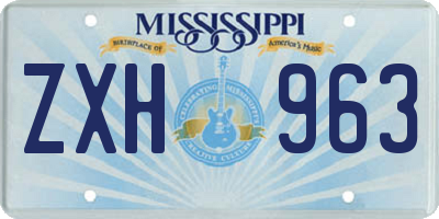 MS license plate ZXH963