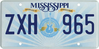 MS license plate ZXH965