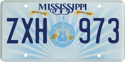 MS license plate ZXH973