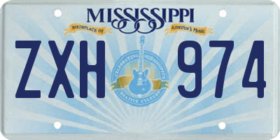 MS license plate ZXH974