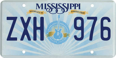 MS license plate ZXH976