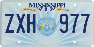 MS license plate ZXH977