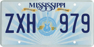 MS license plate ZXH979