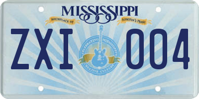 MS license plate ZXI004