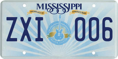 MS license plate ZXI006