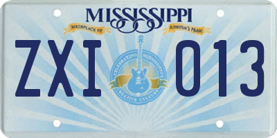 MS license plate ZXI013