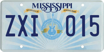 MS license plate ZXI015
