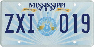 MS license plate ZXI019